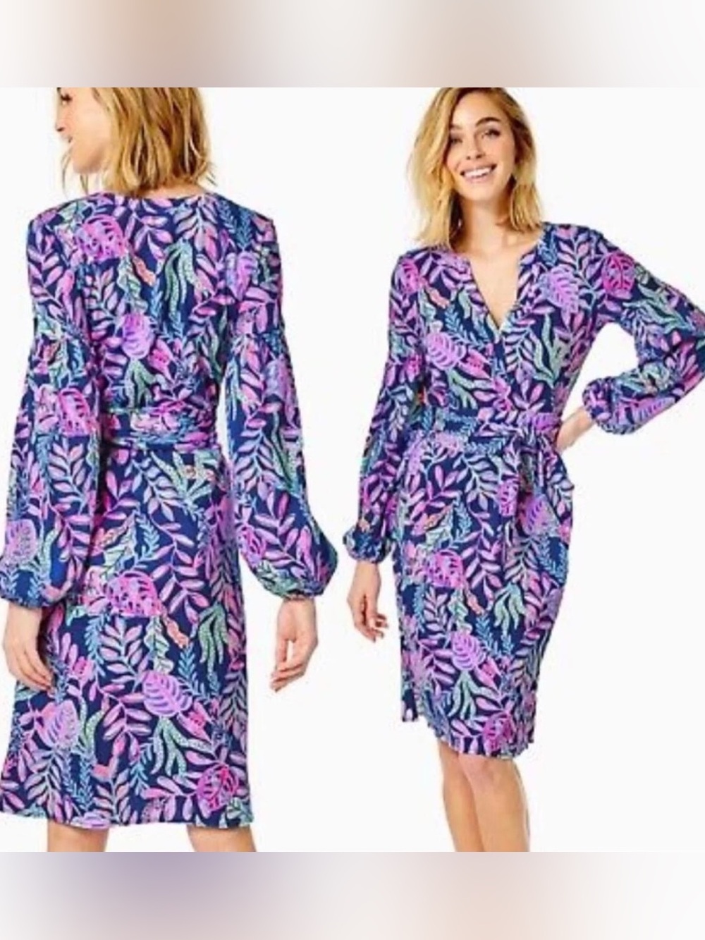 Lilly Pulitzer Kierna Dress in the "Oyster Bay Navy You've Been Spotted" M